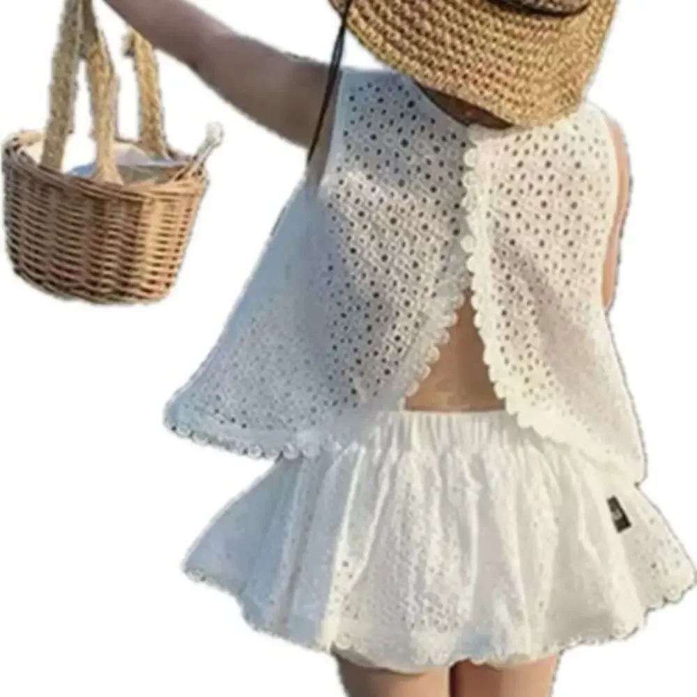 New two piece summer eyelet outfit toddler girl 2-3 T